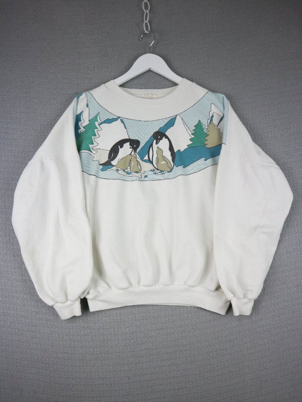 1990s VIntage Penguins Outdoor Arctic Pullover Sweater One Size L XL
